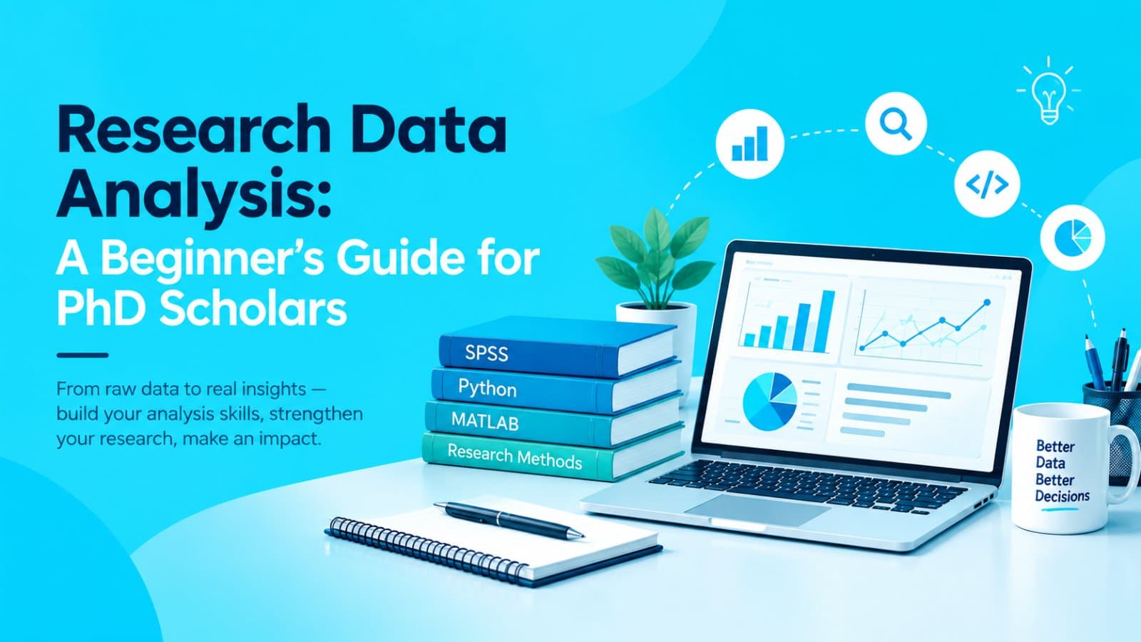 Research data analysis process illustrated for PhD scholars